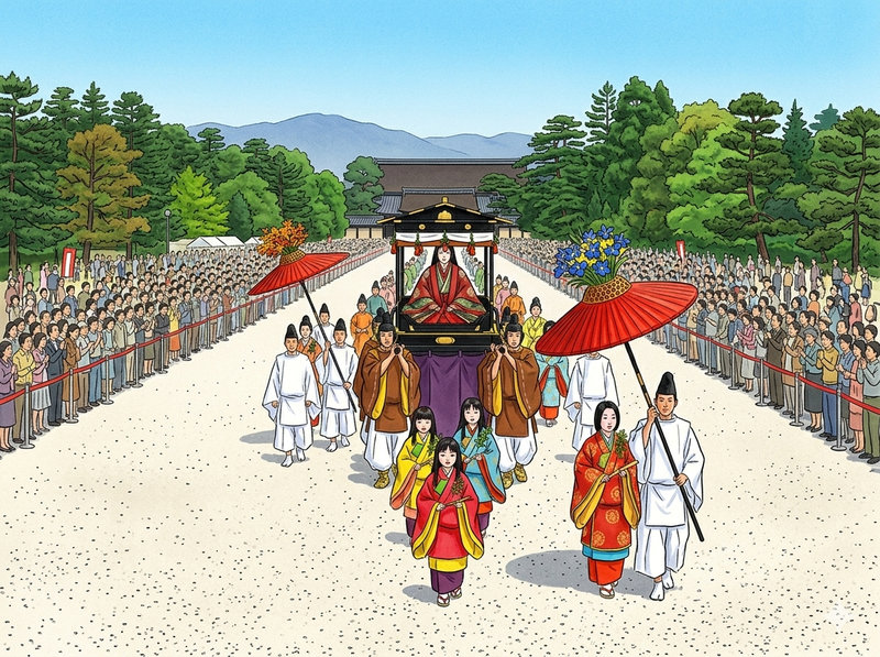 葵祭巡行・京都御所の中を進む