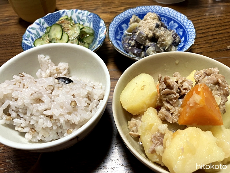 20260823晩御飯肉じゃが